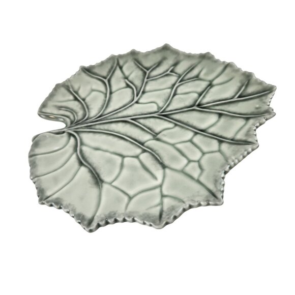 Christian Tortu Paris Leaf Plate VTG Ceramic Botanical Accent French Art Pottery - Picture 1 of 10